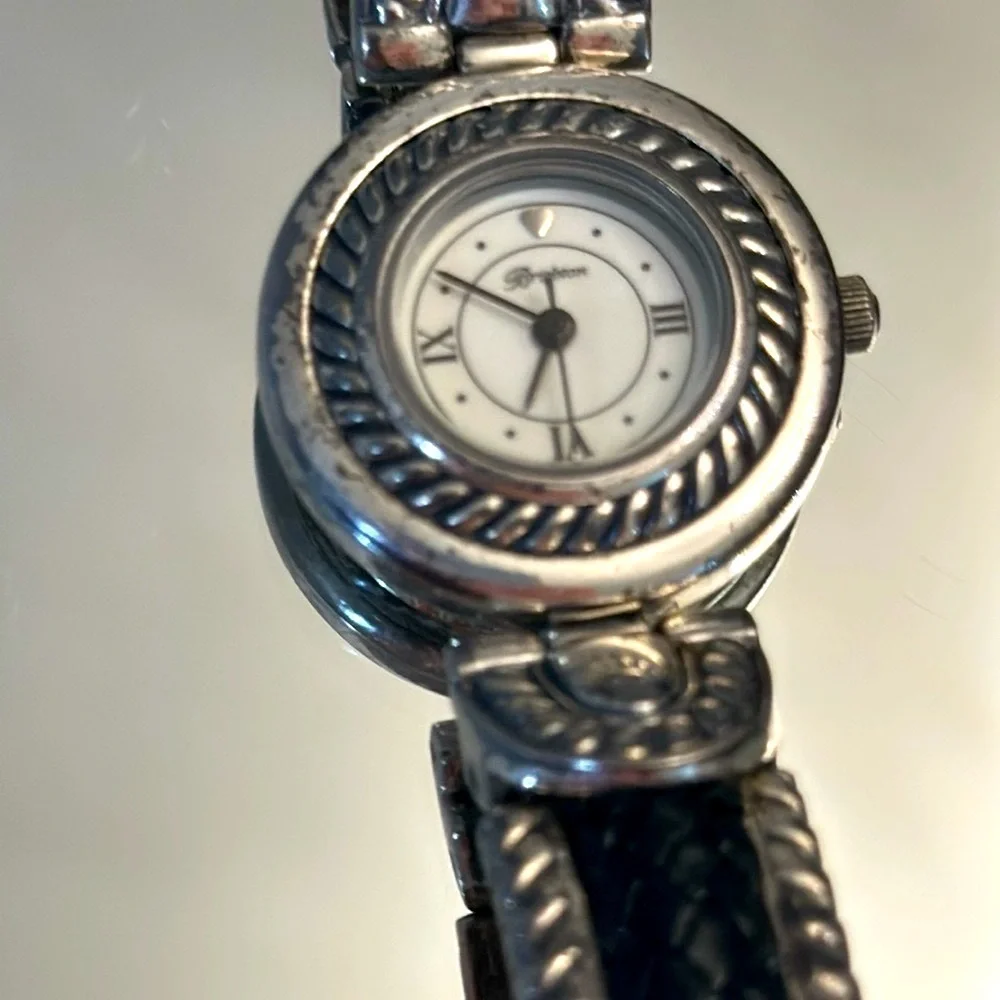 Brighton watch leather and silver​​ accents